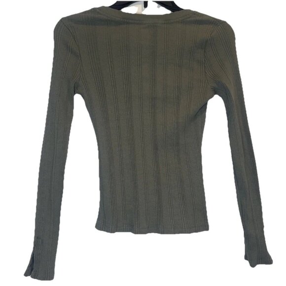 Anthropologie Maeve Women’s Green Knit Pull Over Long Sleeve V Neck Shirt Top S - Picture 4 of 9